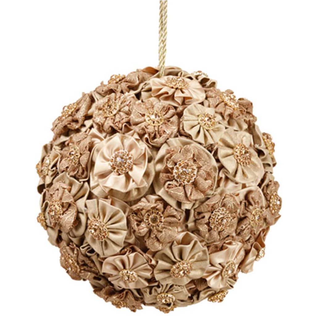 Rhinestone Flower Ball Ornament 