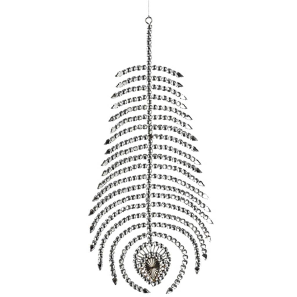 Rhinestone Feather Ornament 