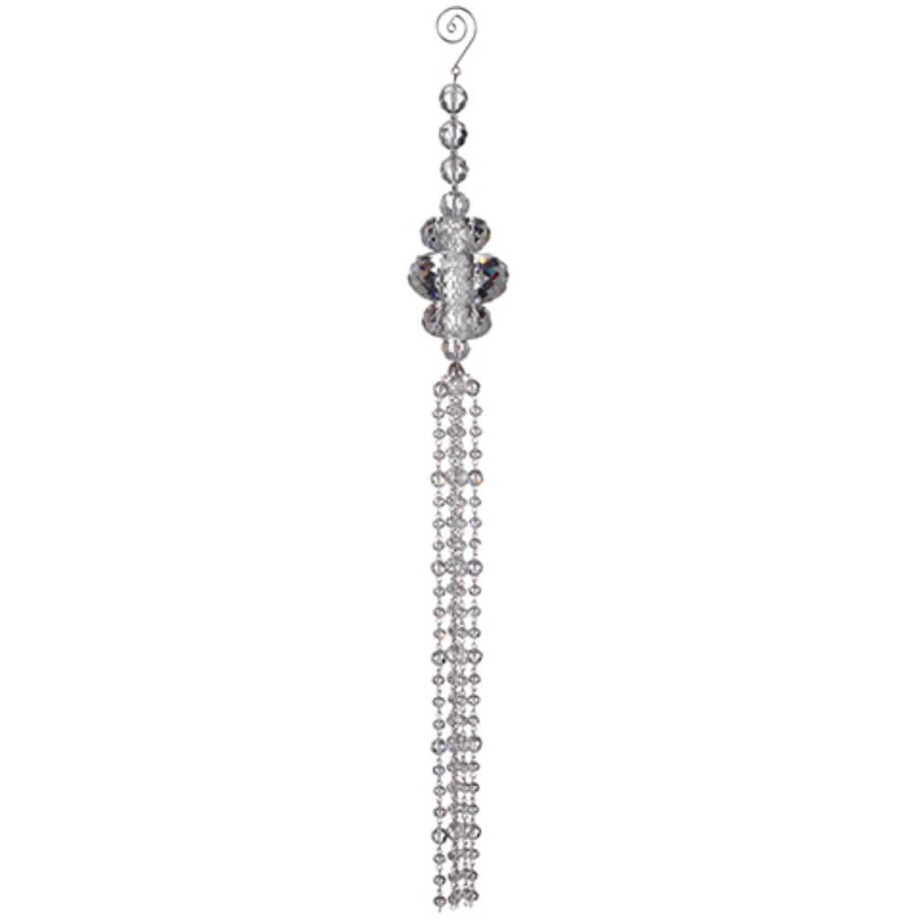 Crystal Drop Ornament with Bead Tassel 