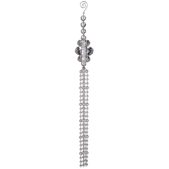 Crystal Drop Ornament with Bead Tassel 