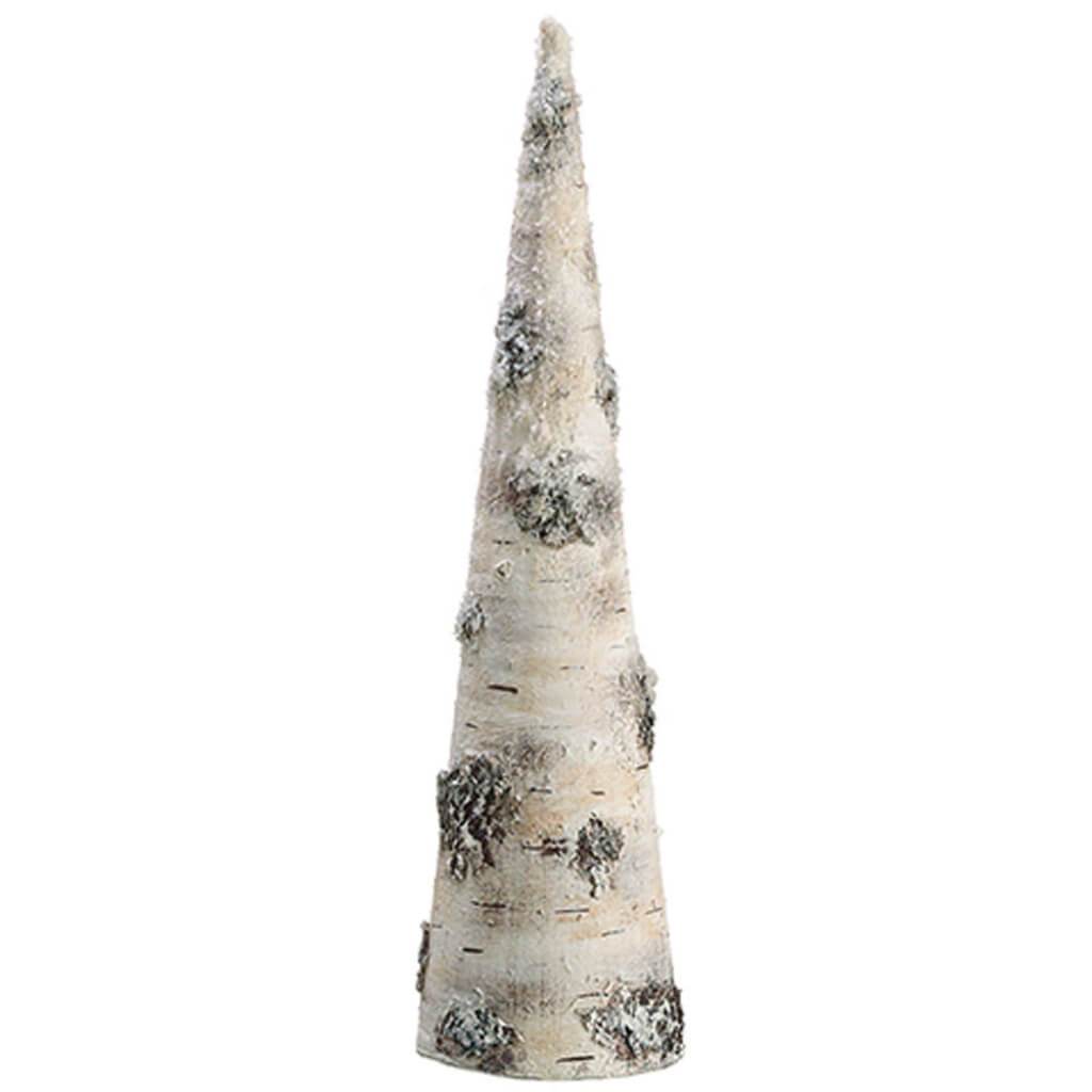Snowy Faux Birch Cone Topiary 