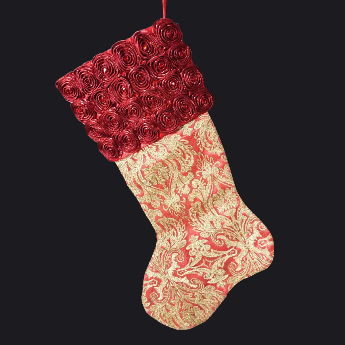 Rose Embroidered Lace Stocking 