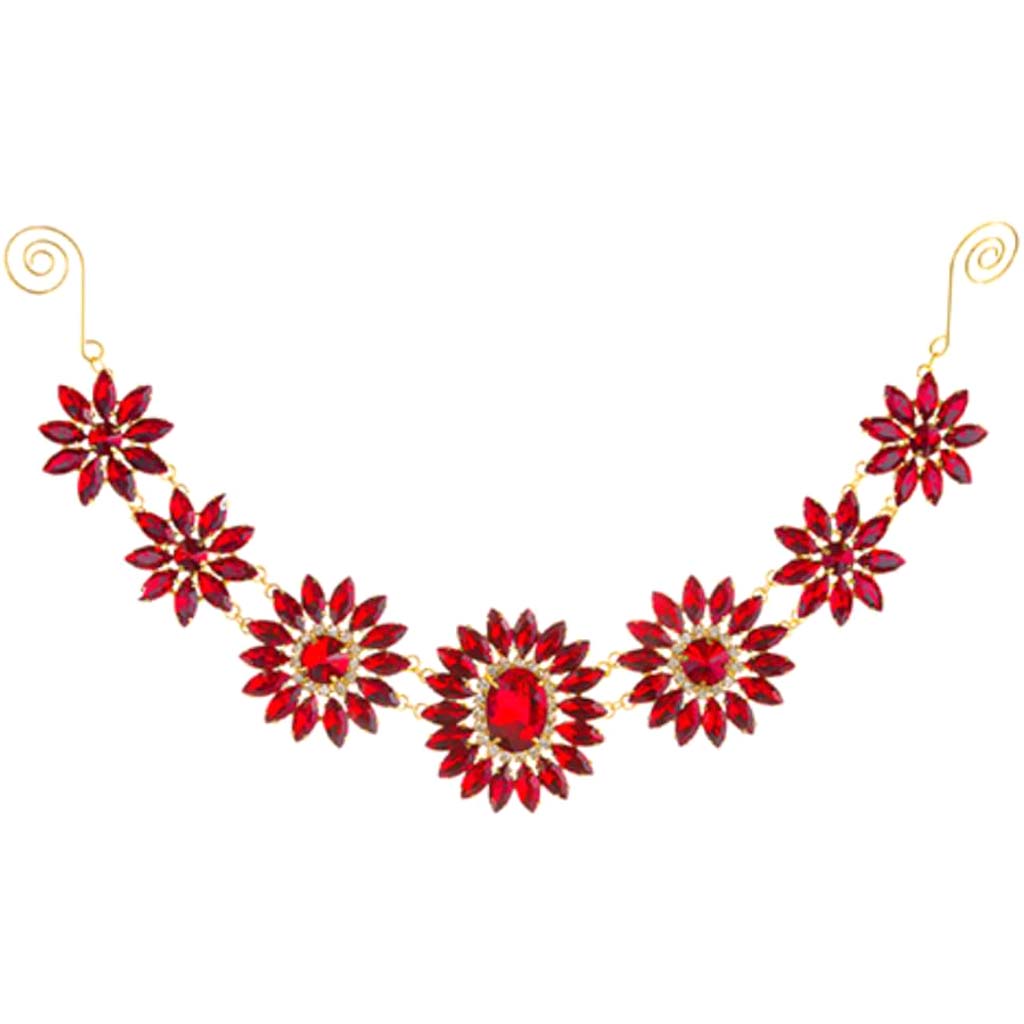 Rhinestone Flower Swag Ornament 