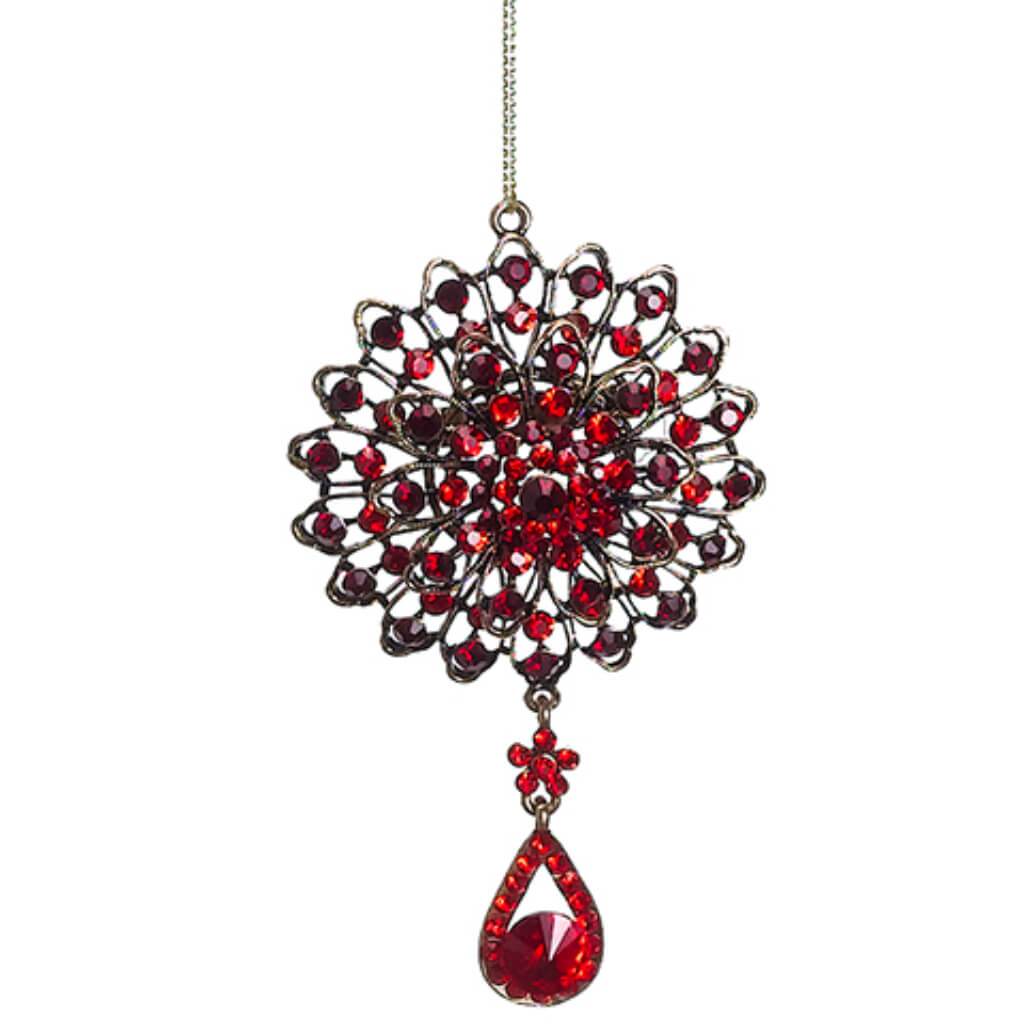Rhinestone Medallion Drop Ornament 