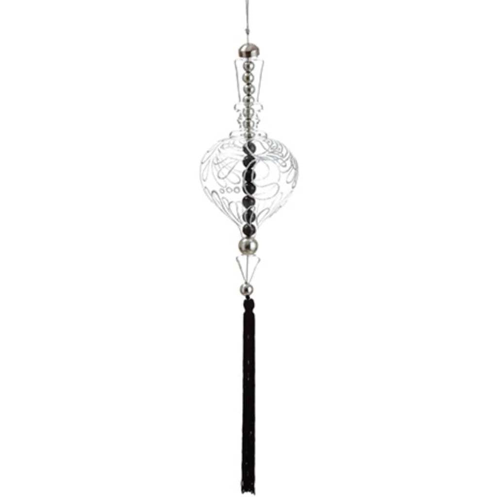 Glass Finial Ornament with Bead 