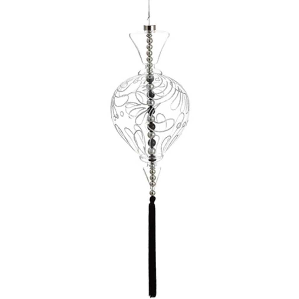 Glass Finial Ornament with Bead 