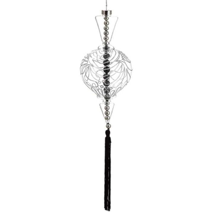 Glass Finial Ornament with Bead 