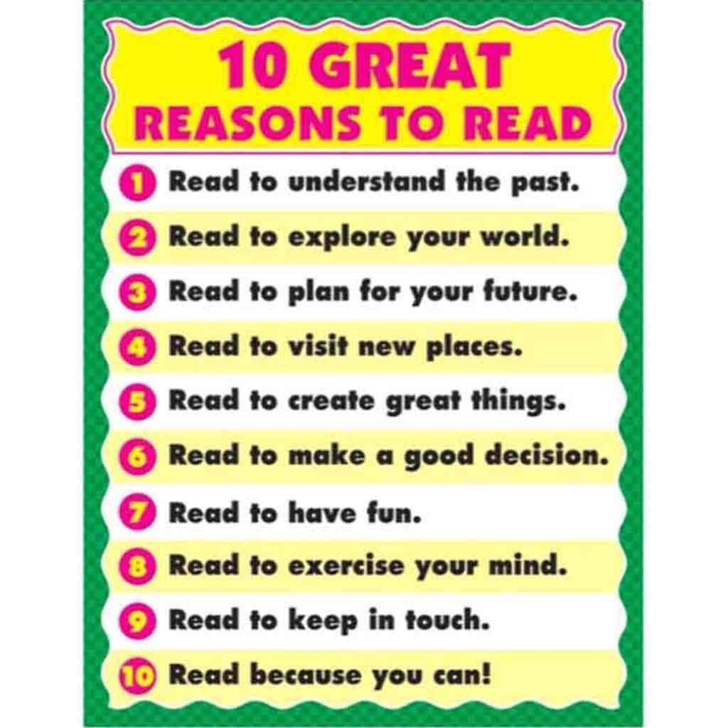 10 Great Reasons To Read Chart 