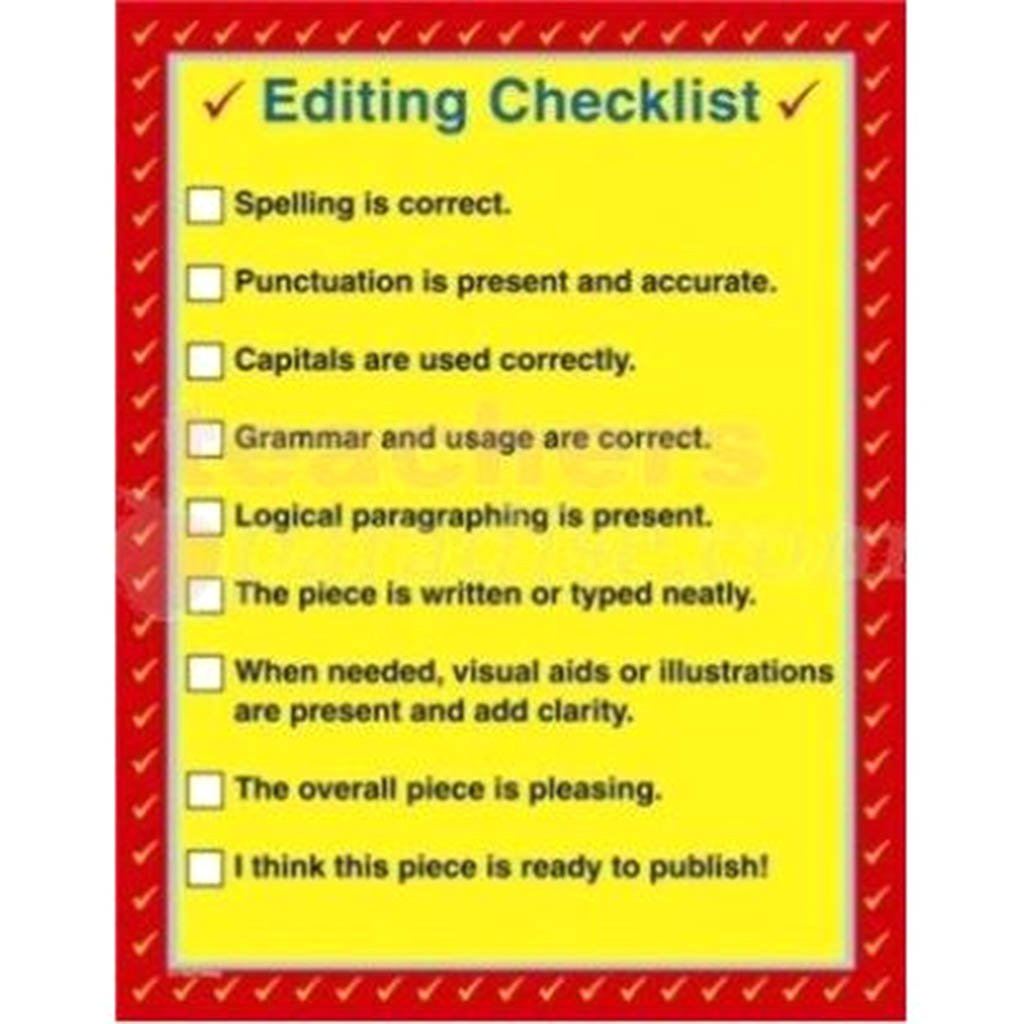 Editing Checklist Charts