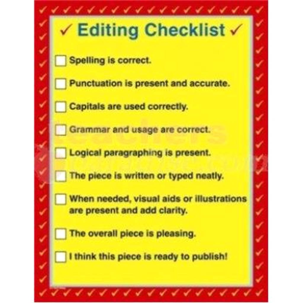 Editing Checklist Charts