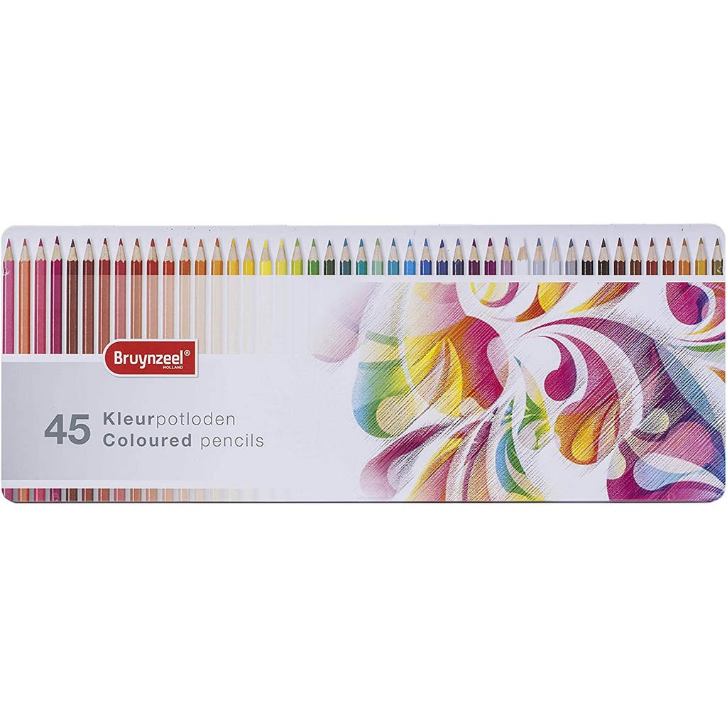 Colored Pencils Swirls Set 45 Color in Metal Tin