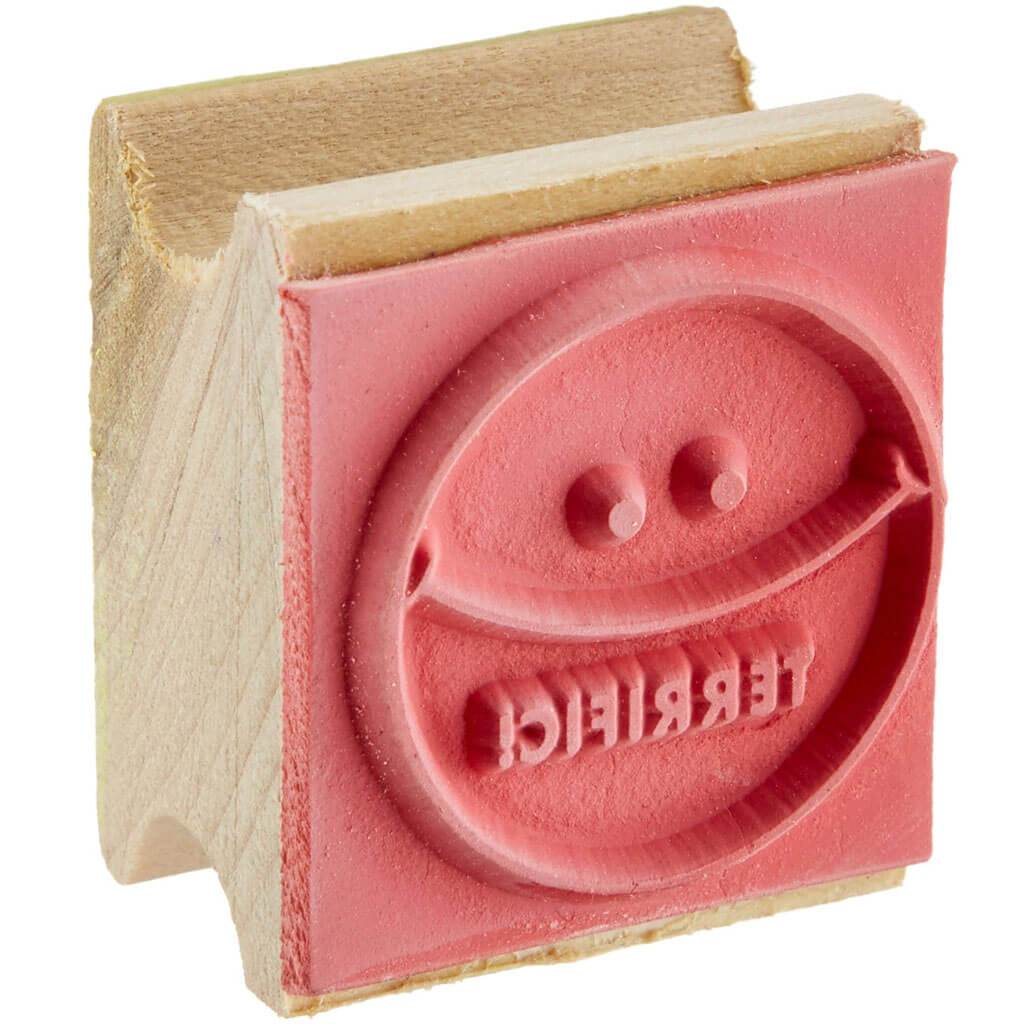 Teacher Rubber Stamps Terrific Smiley Face Individual