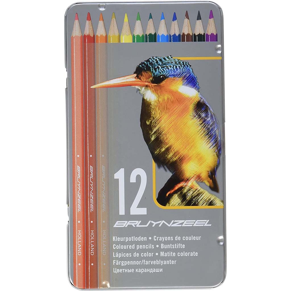 Colored Pencil Tin Sets 12 Color Bird Tin Set