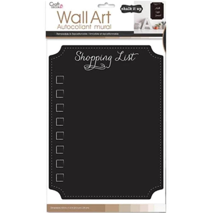 CHALKBOARD/WALL ORGANIZER STICKER SHOPPING LIST 8"X10.5" 