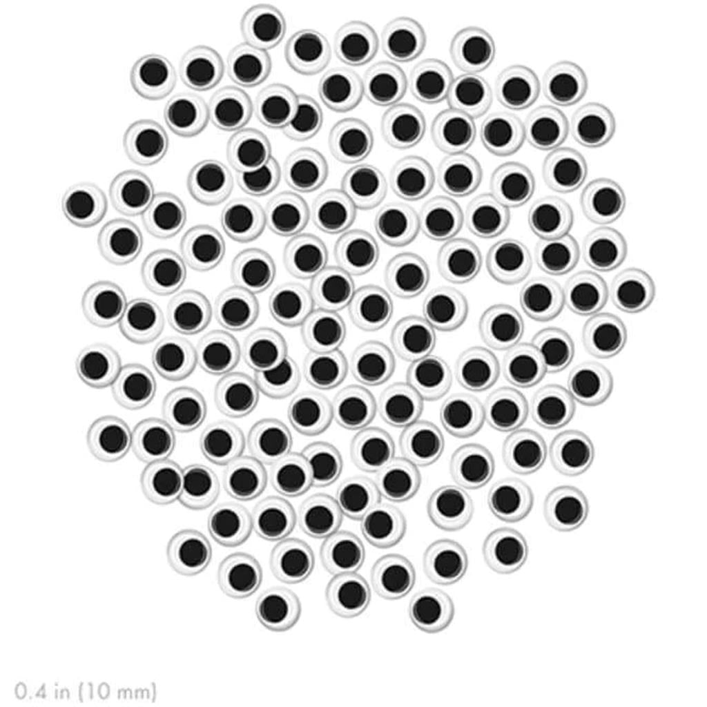 PASTE-ON GOOGLY EYES: ROUND 10MM BLACK 