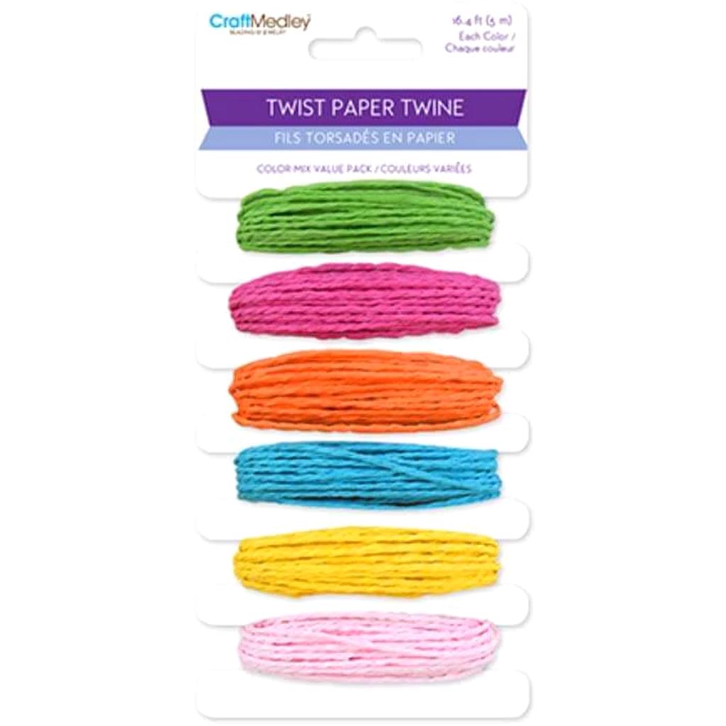 TWIST PAPER TWINE COLOR MIX (2MM) 30METERS VIBRANT 