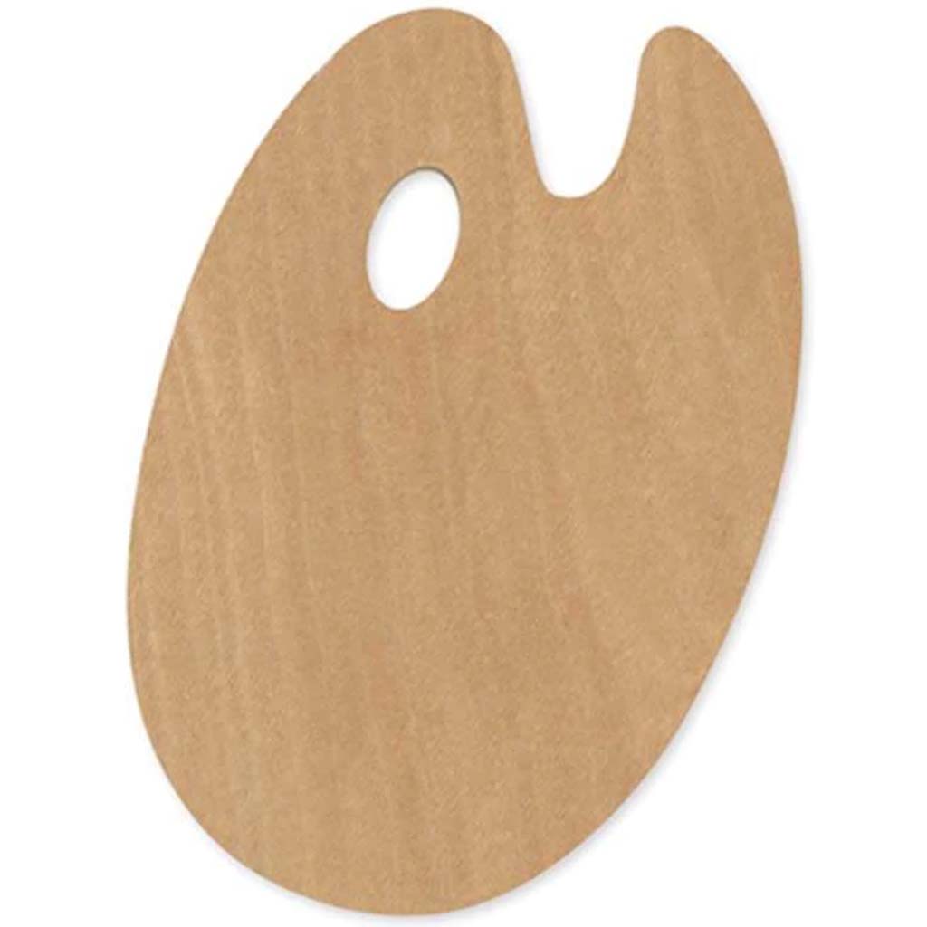 PAINT PALETTE 7.88"X11.85" WOOD OVAL ARTIST PALETTE 