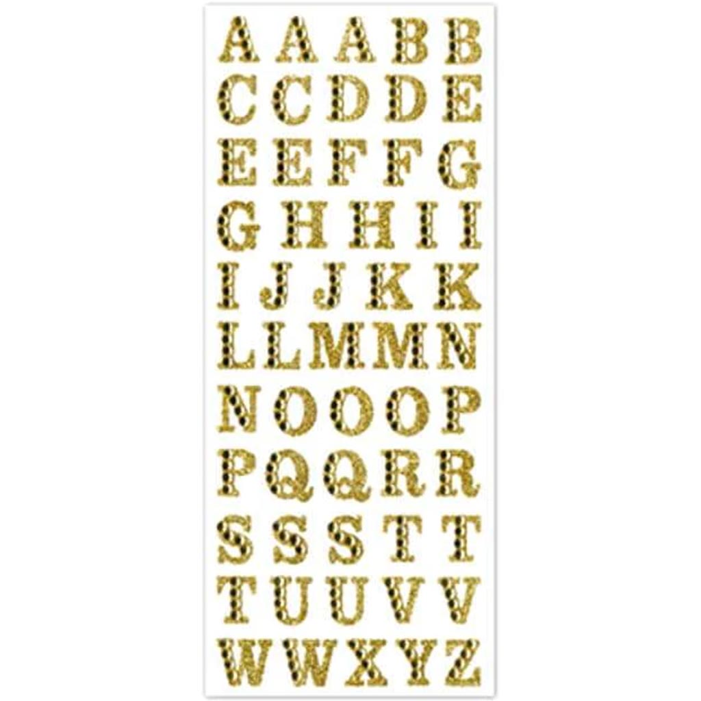 GEMMED GLITTER LETTERS 3.37&quot;X7.87&quot; GOLD 