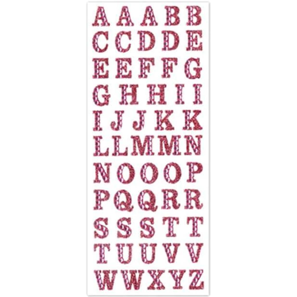 GEMMED GLITTER LETTERS 3.37&quot;X7.87&quot; PINK 