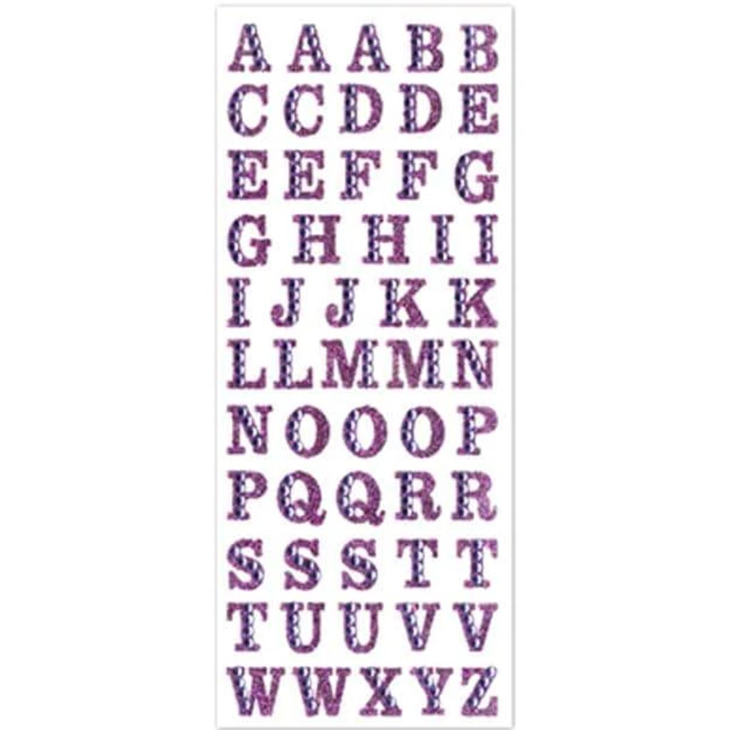 GEMMED GLITTER LETTERS 3.37&quot;X7.87&quot; PURPLE 