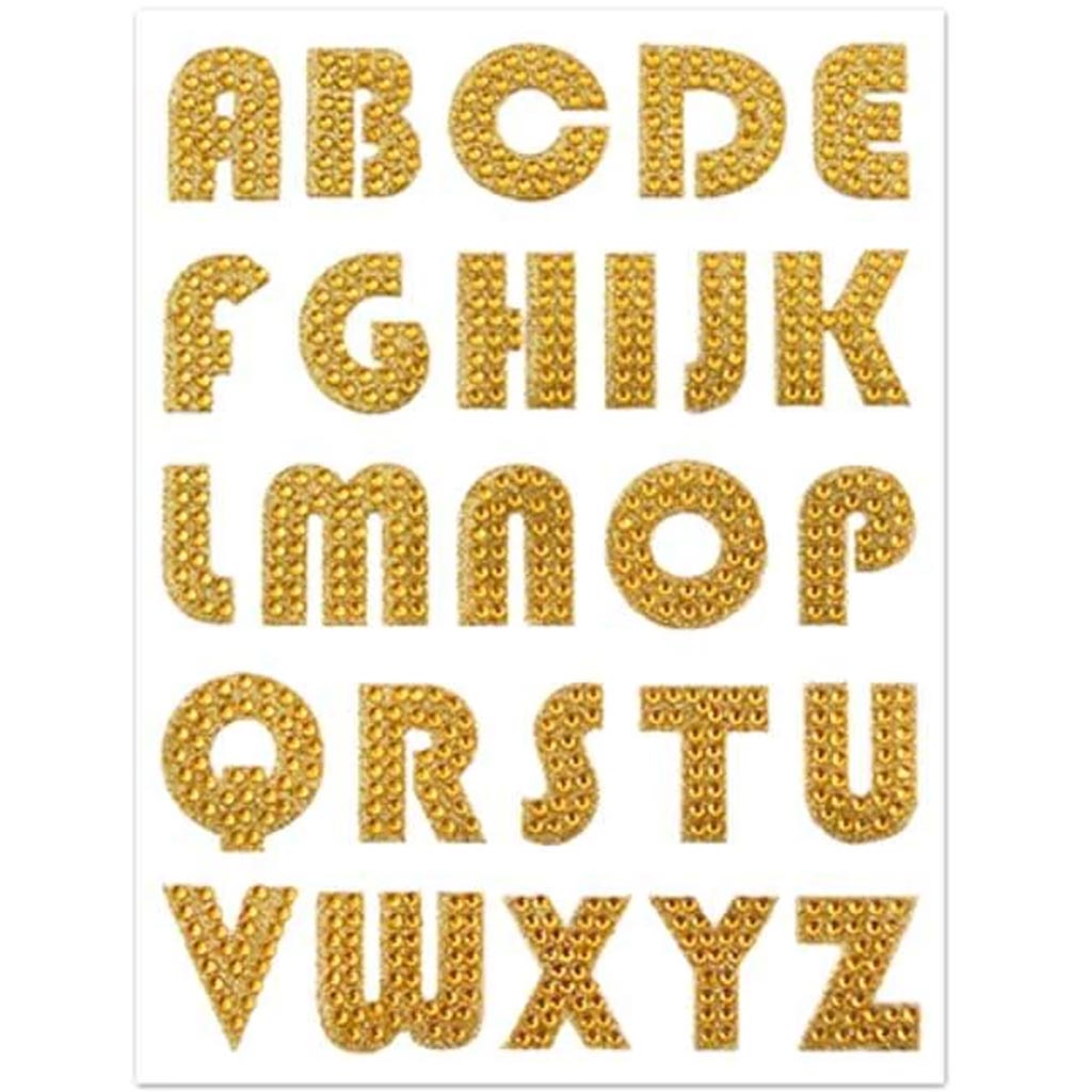 HOT-FONT BLING GROOVY GOLD LETTERS 1&quot; 