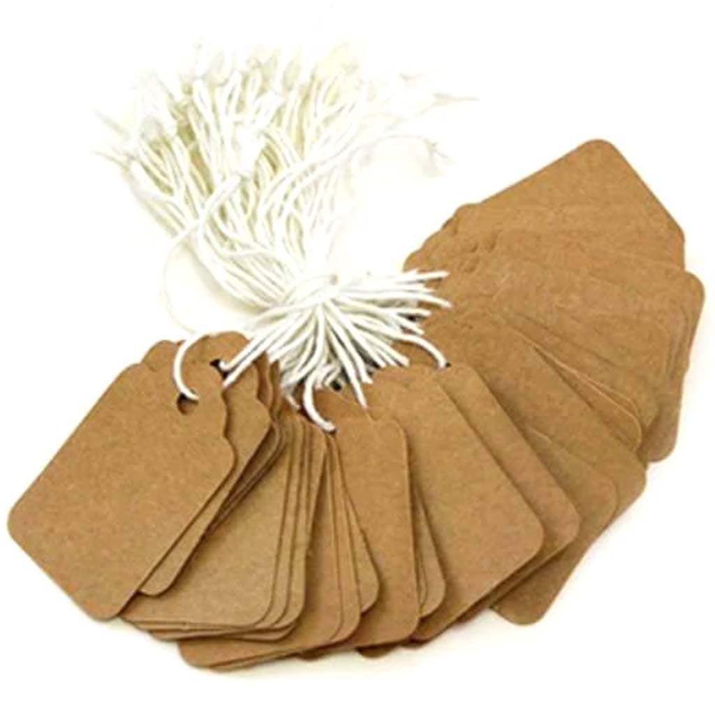 BEADING/JEWELRY ESSENTIAL TAGS ON STRING 2.8CMX4.5CM KRAFT 