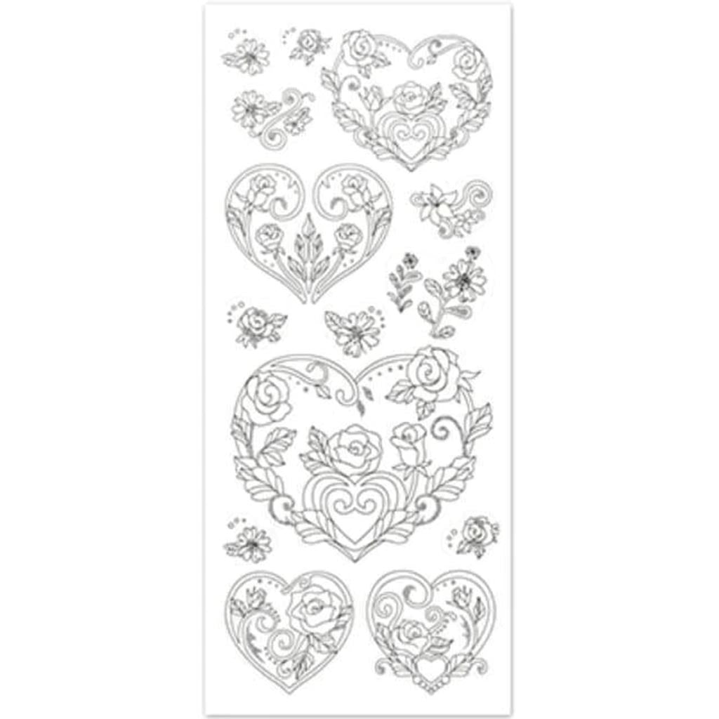 ART THERAPY W/GLITTER HEART FLORAL 4"X9" 