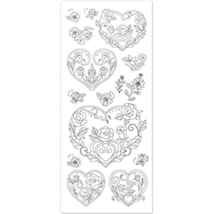 ART THERAPY W/GLITTER HEART FLORAL 4"X9" 