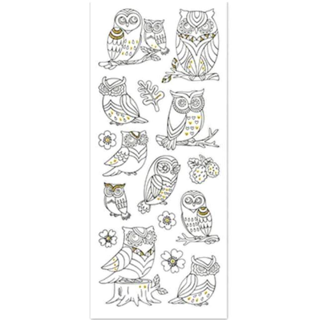 ART THERAPY W/GLITTER OWLS 4"X9" 