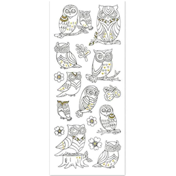 ART THERAPY W/GLITTER OWLS 4"X9" 