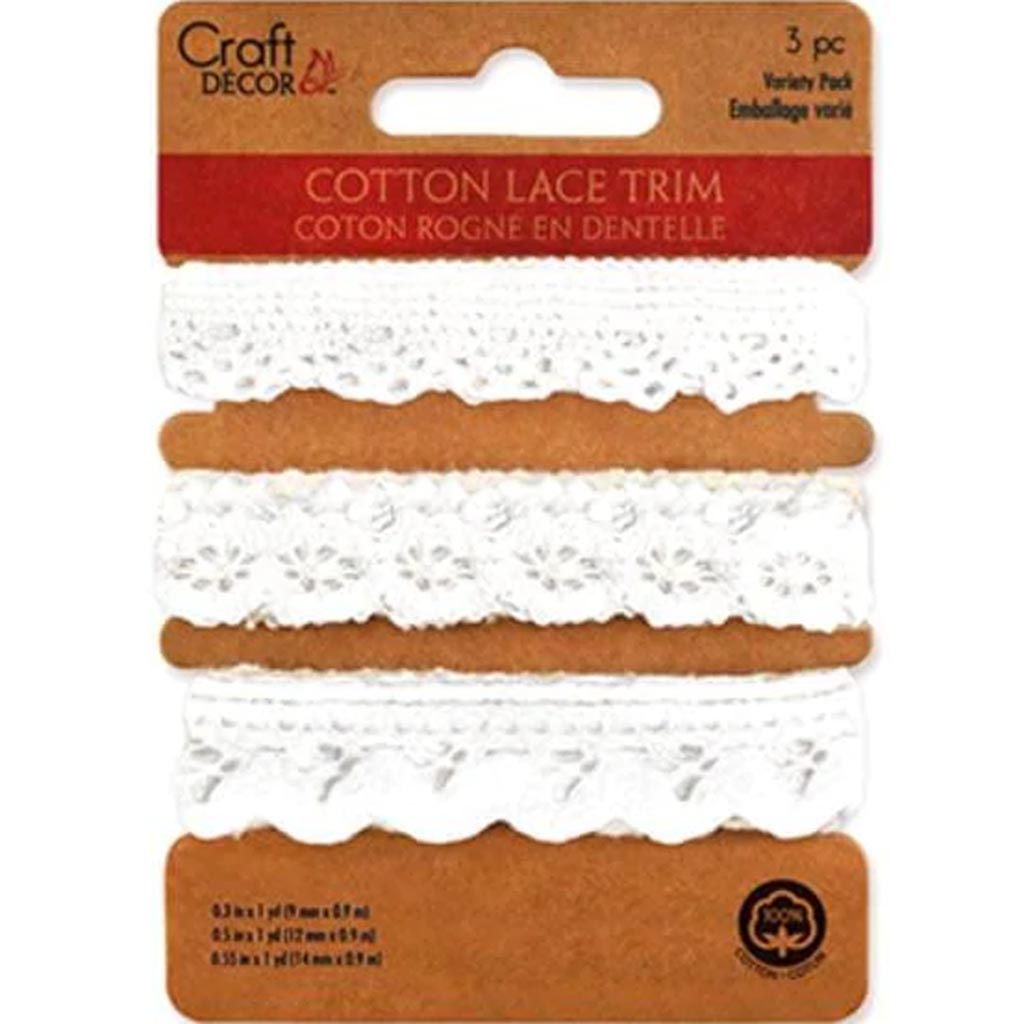 COTTON LACE MEDLEY 3YDS WHITE 2 