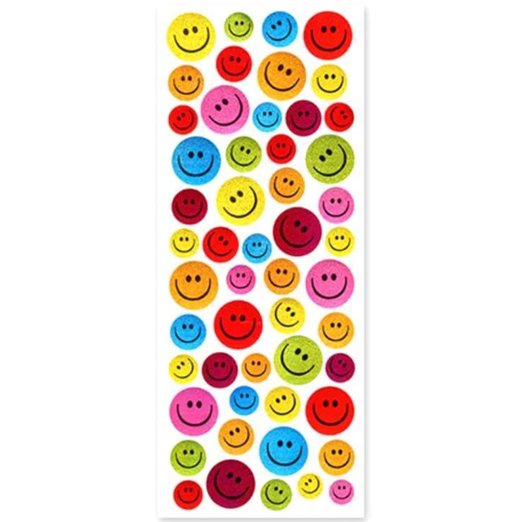 GLITTER PVC 4.75&quot;X12&quot; SMILEY FACES 