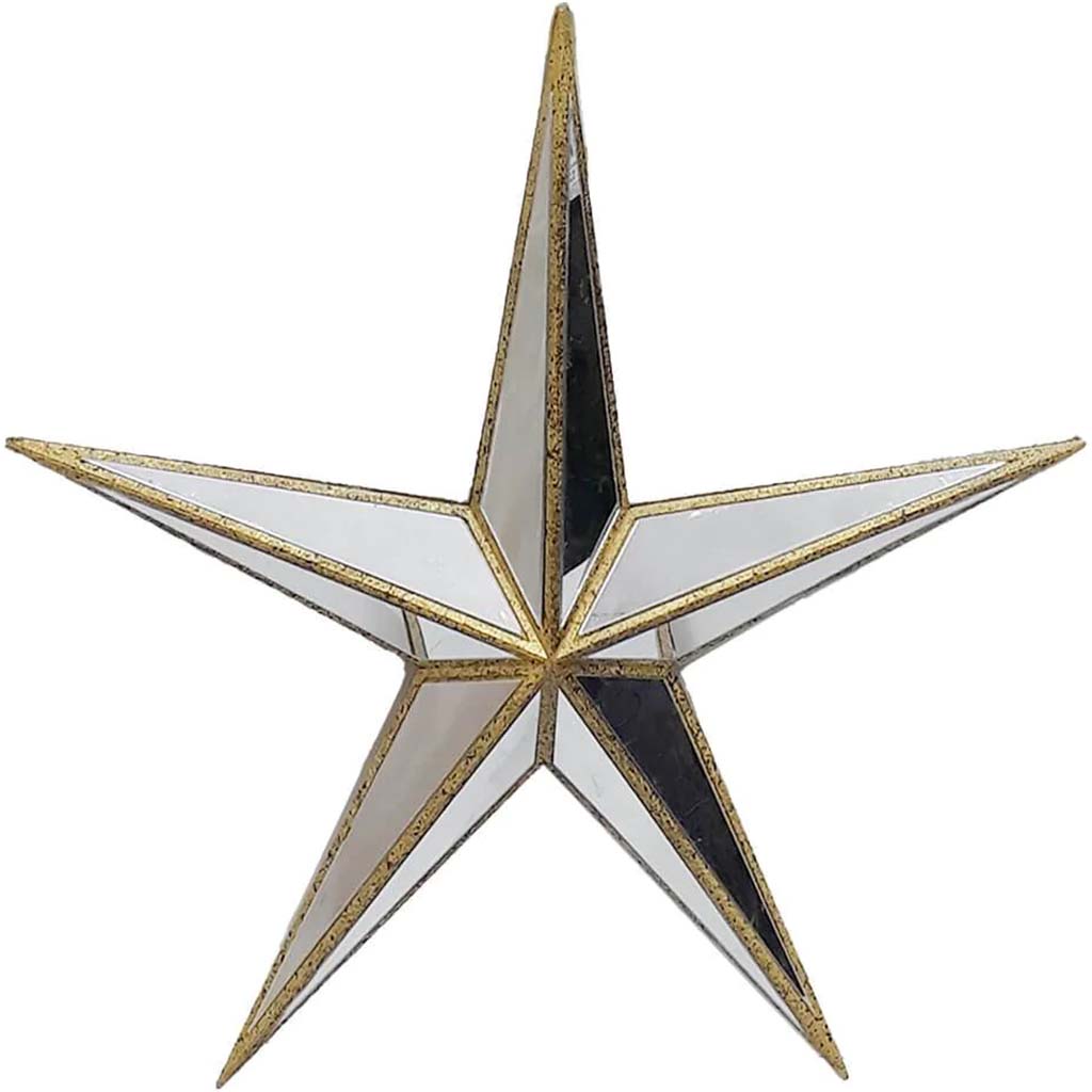 Wall Mirrored Gld Star, 15.25in 