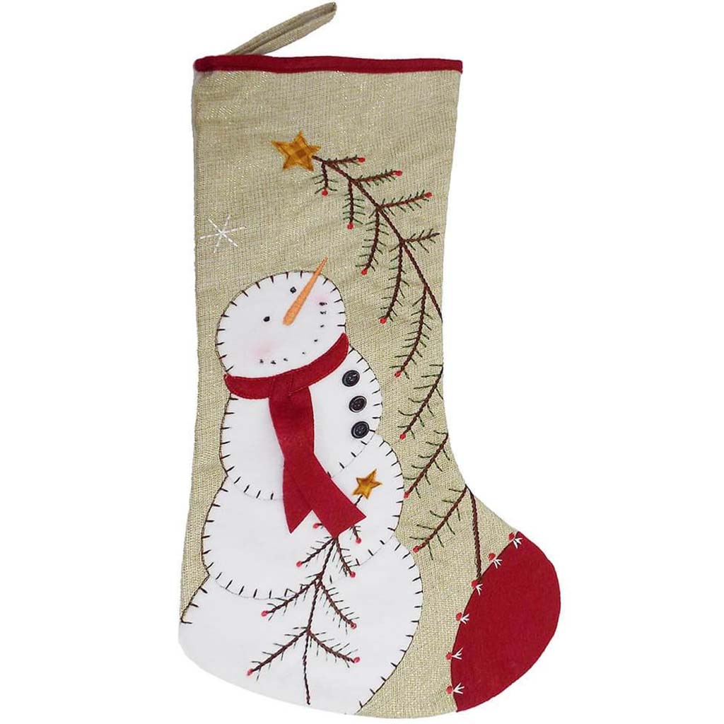 Christmas Fabric Snowman Stocking