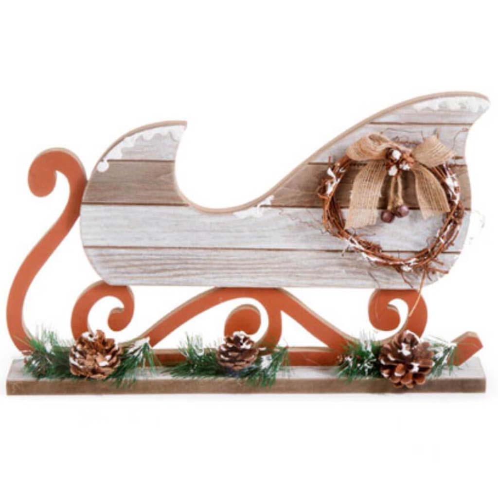 Winter Wood Sleigh DECORation 