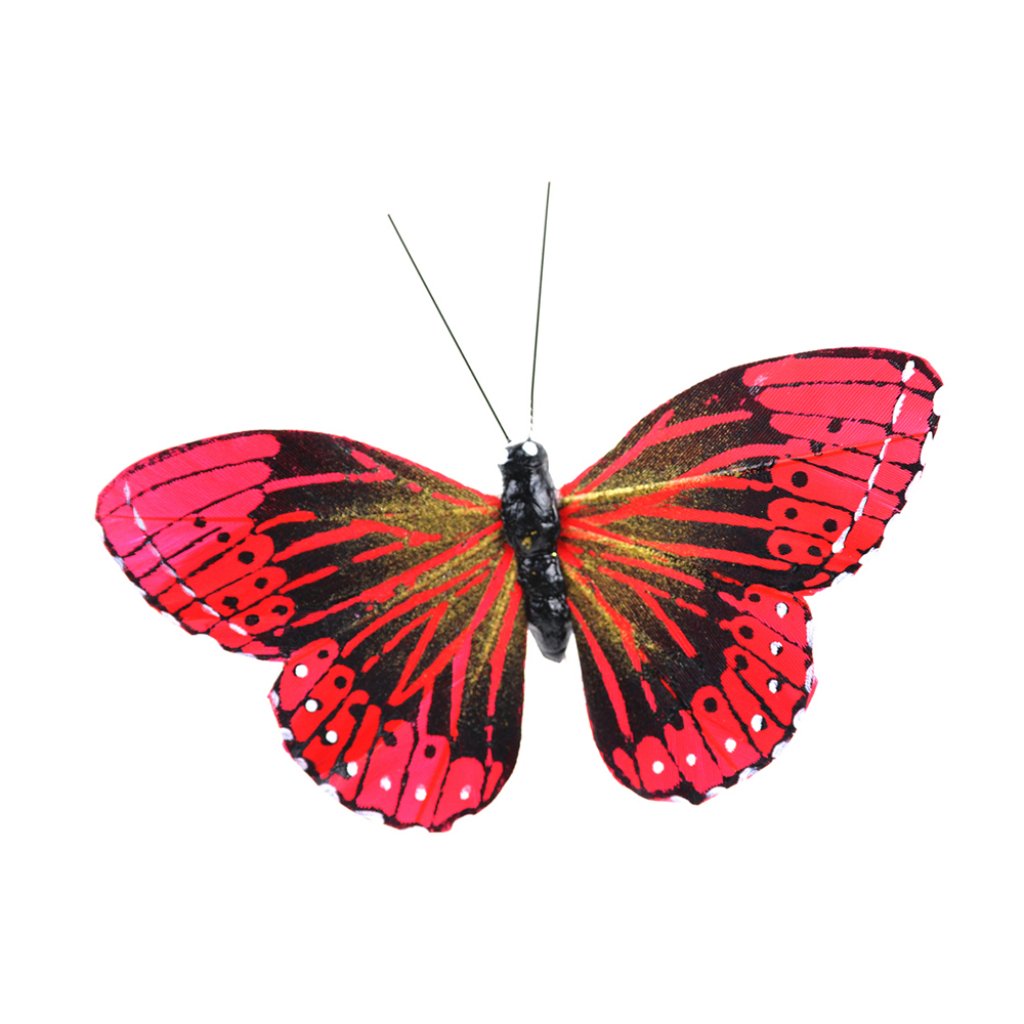 Red Monarch Butterfly With Gold Accents 3.75In 