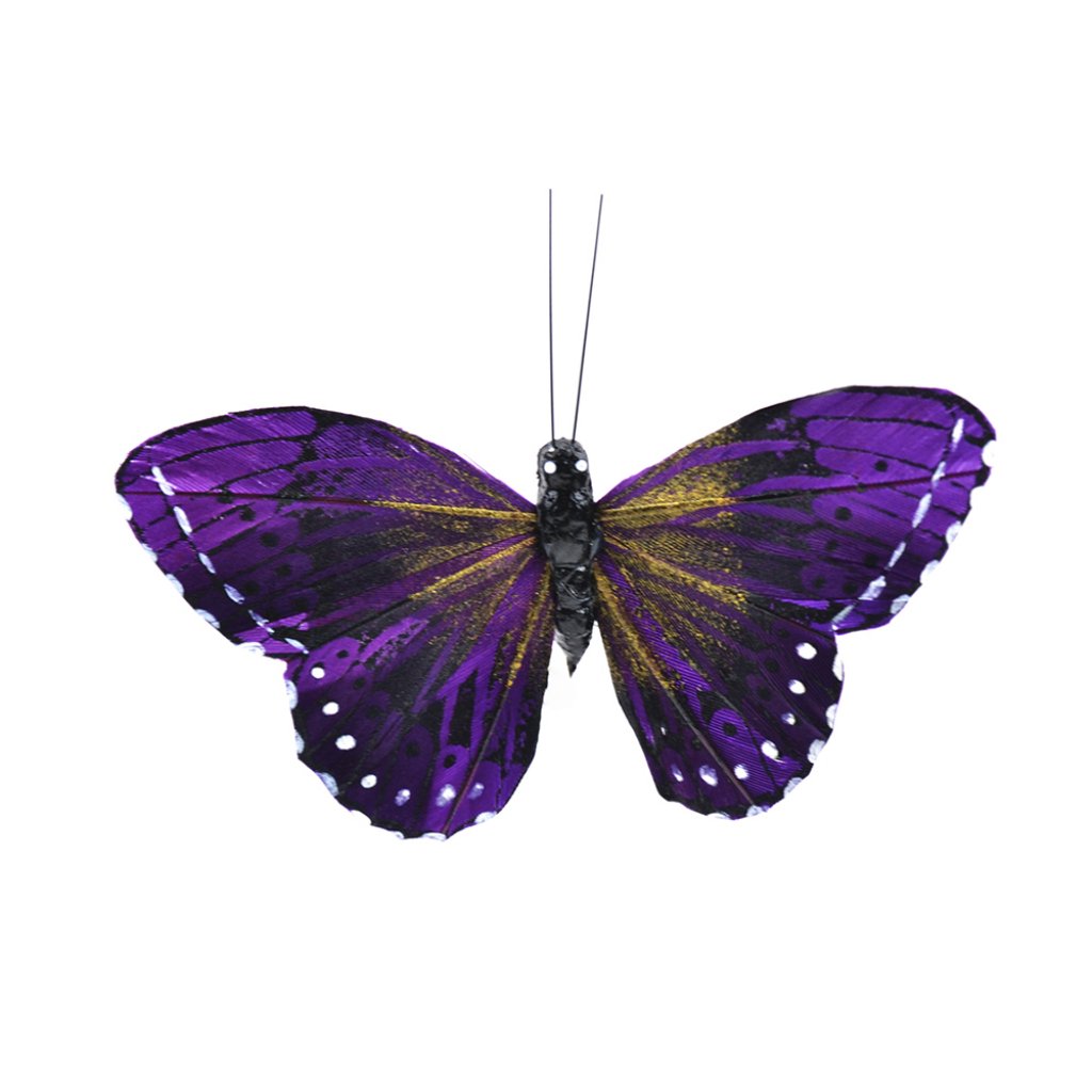 Purple Monarch Butterfly With Gold Accents 3.75In 