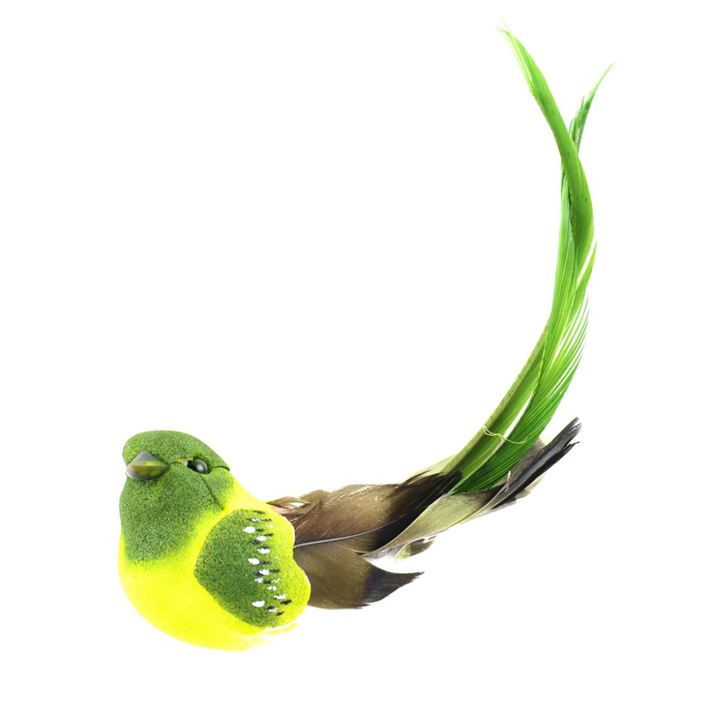 Olive Green Bird On Clip 4.5In 