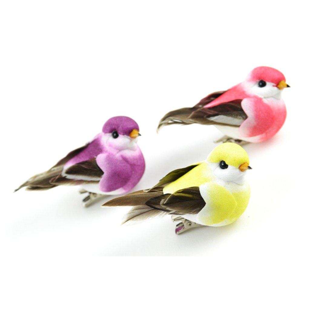 Natural Bird Yellow, Pink, Purple 2.5in 