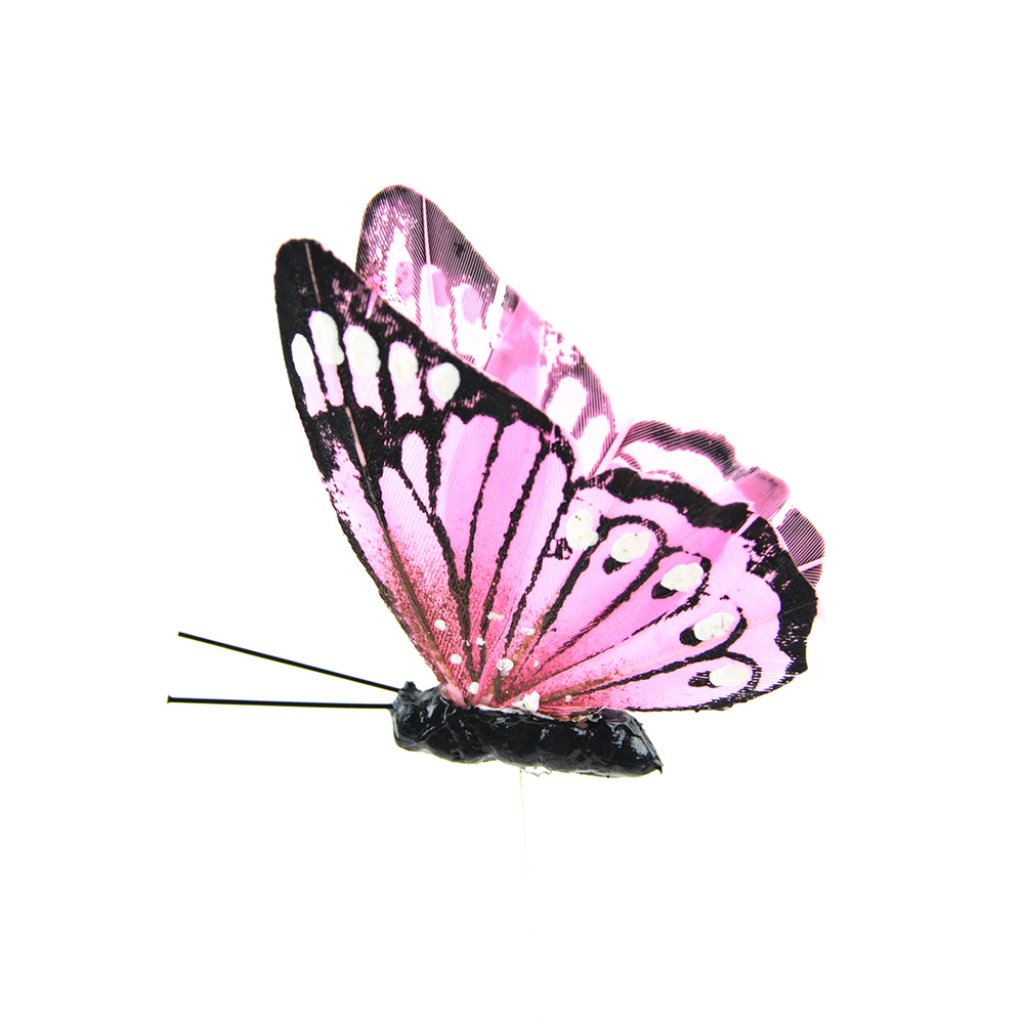 Folded Butterfly On Wire 1.75â€? Pink 