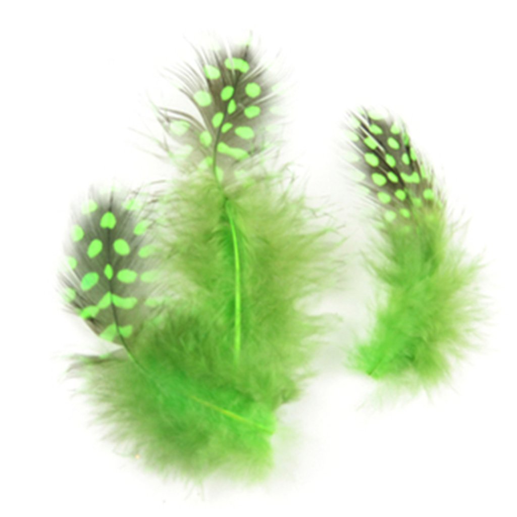 Designer Feathers Guinea Feathers Hot Lime 