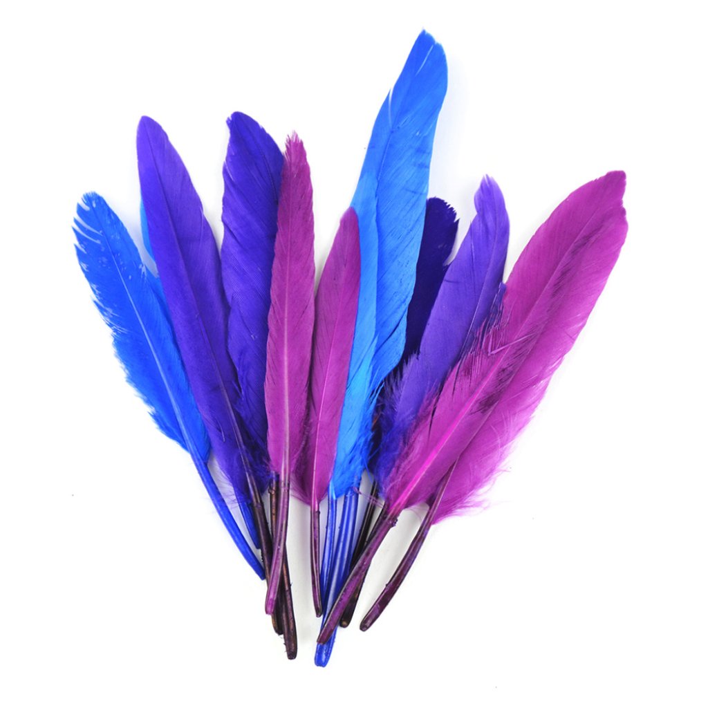 Mini Turkey Quill Feathers Cool Mix 3in 