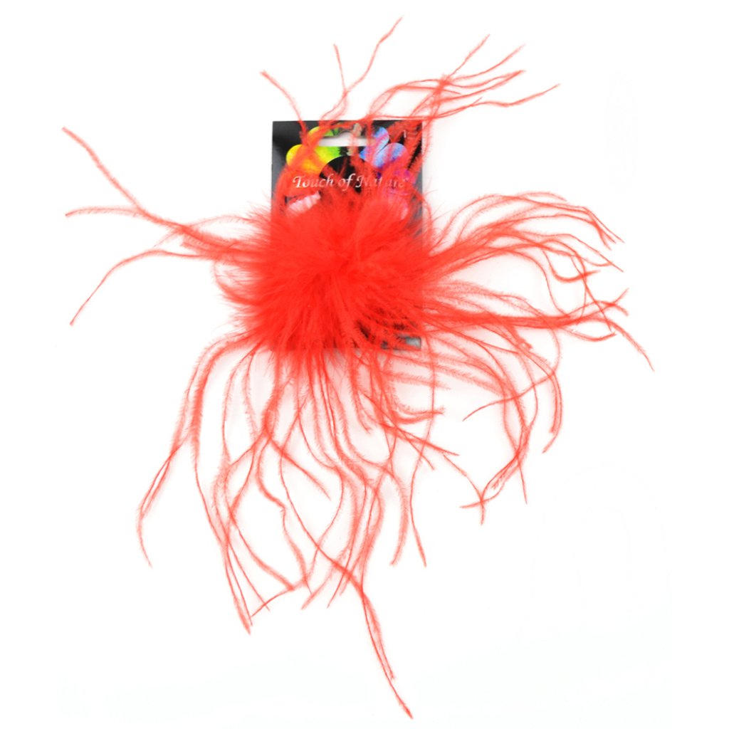 Ostrich/Fluffy Clip 4in Red 