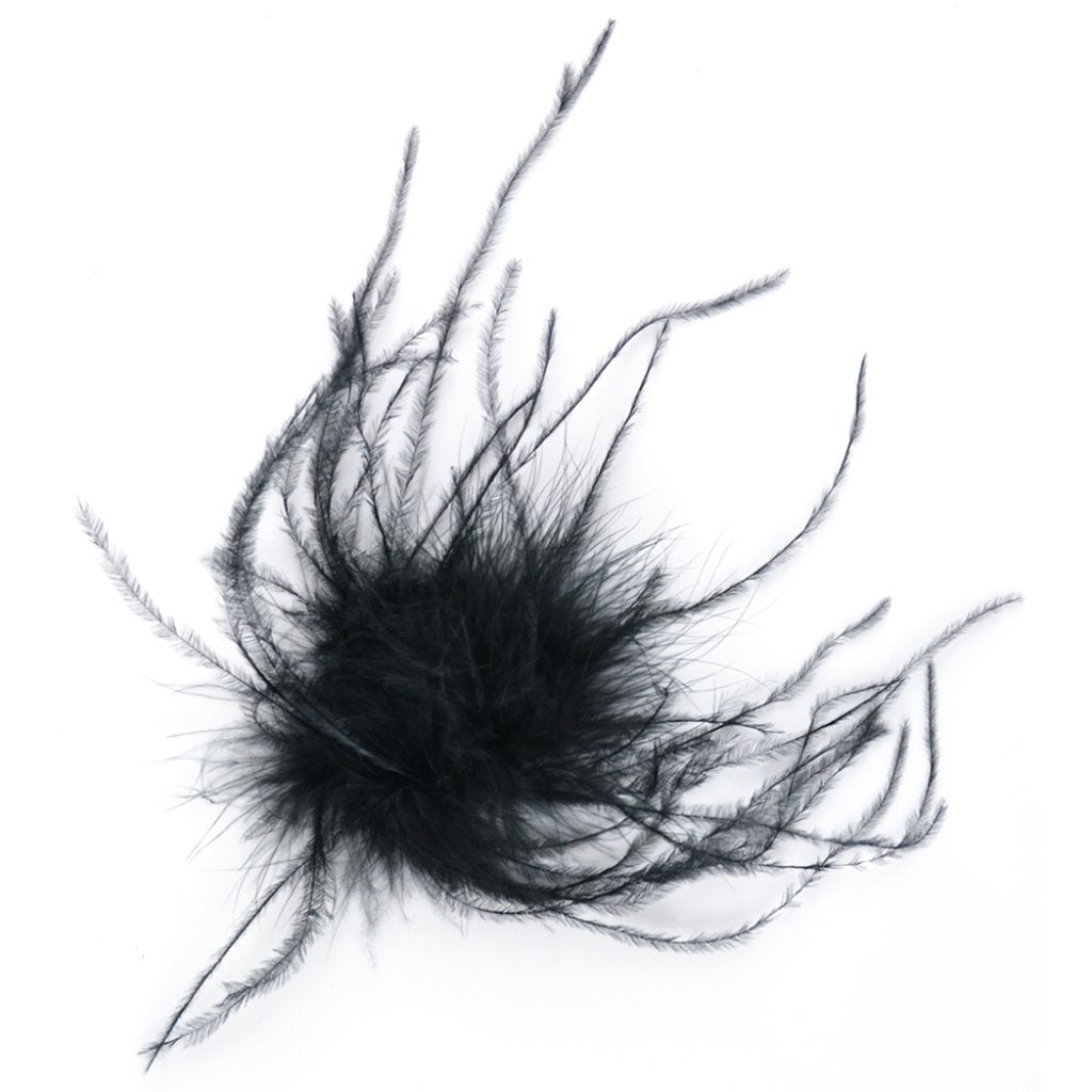 Ostrich/Fluffy Clip 4in Black 