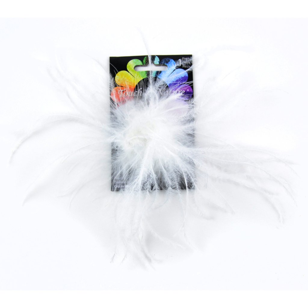 Ostrich/Fluffy Clip 4in White 