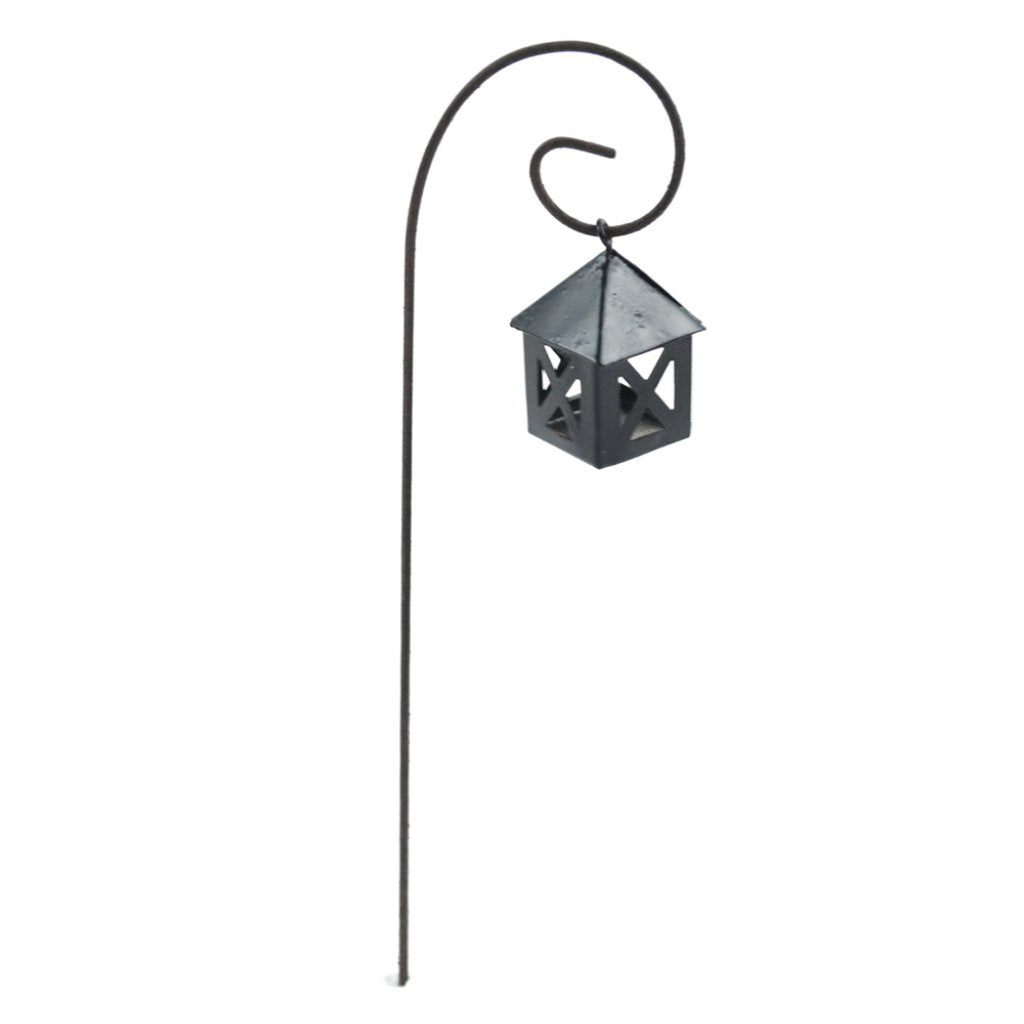 Miniature Garden Hanging Lantern 7in Black 
