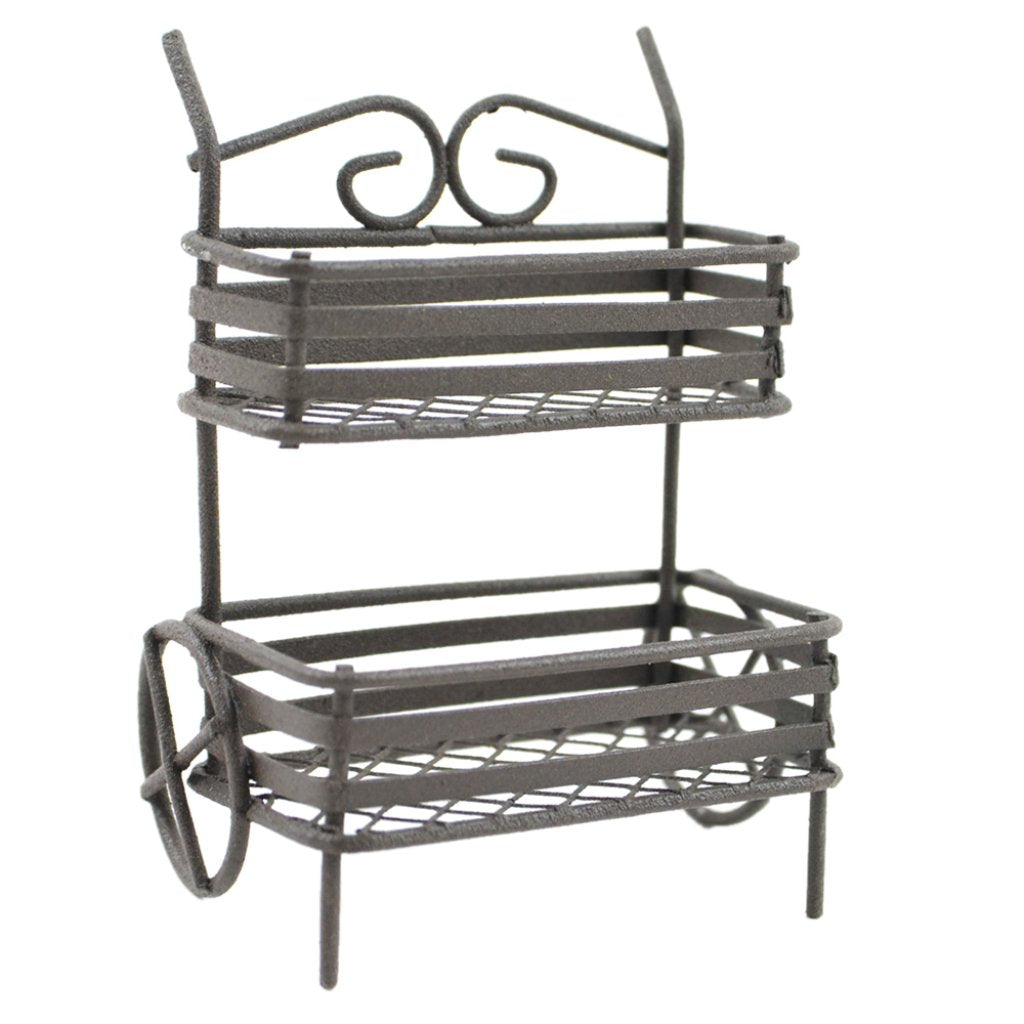 Miniature Garden Plant Cart 3in Rustic 