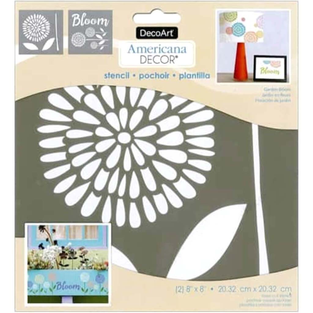 Americana DECOR Stencil Garden Bloom 8X8