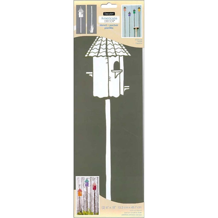Americana Decor Stencil Birdhouse 6X18