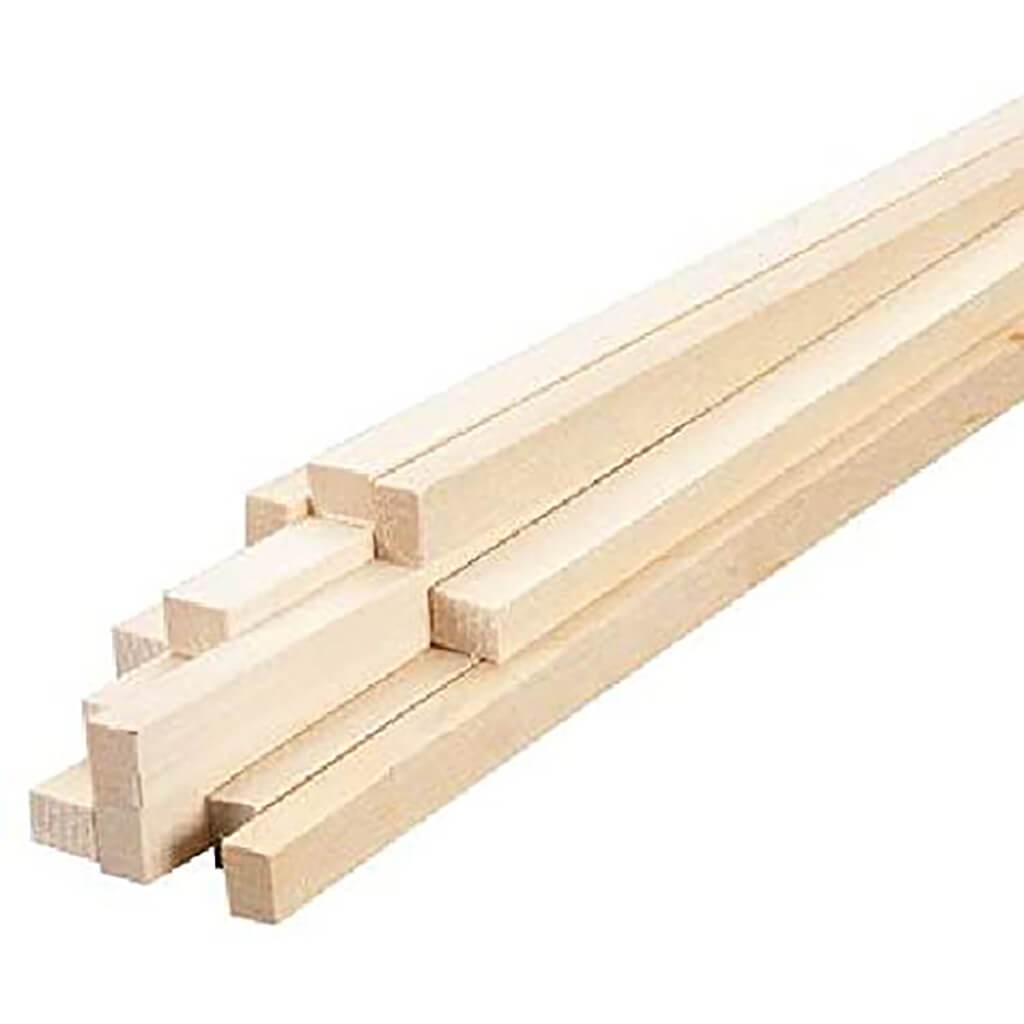 Basswood Strips 3/8 x 1/2 x 24